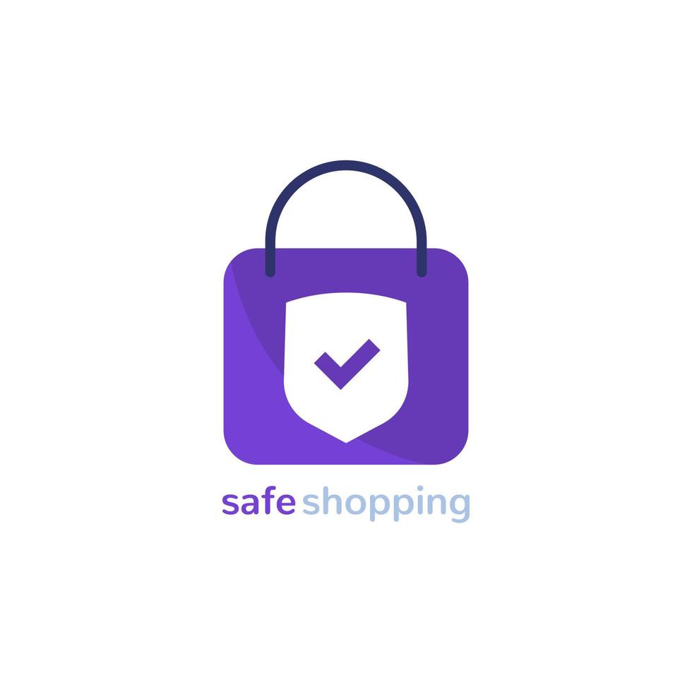safe shopping logo for shop vector
